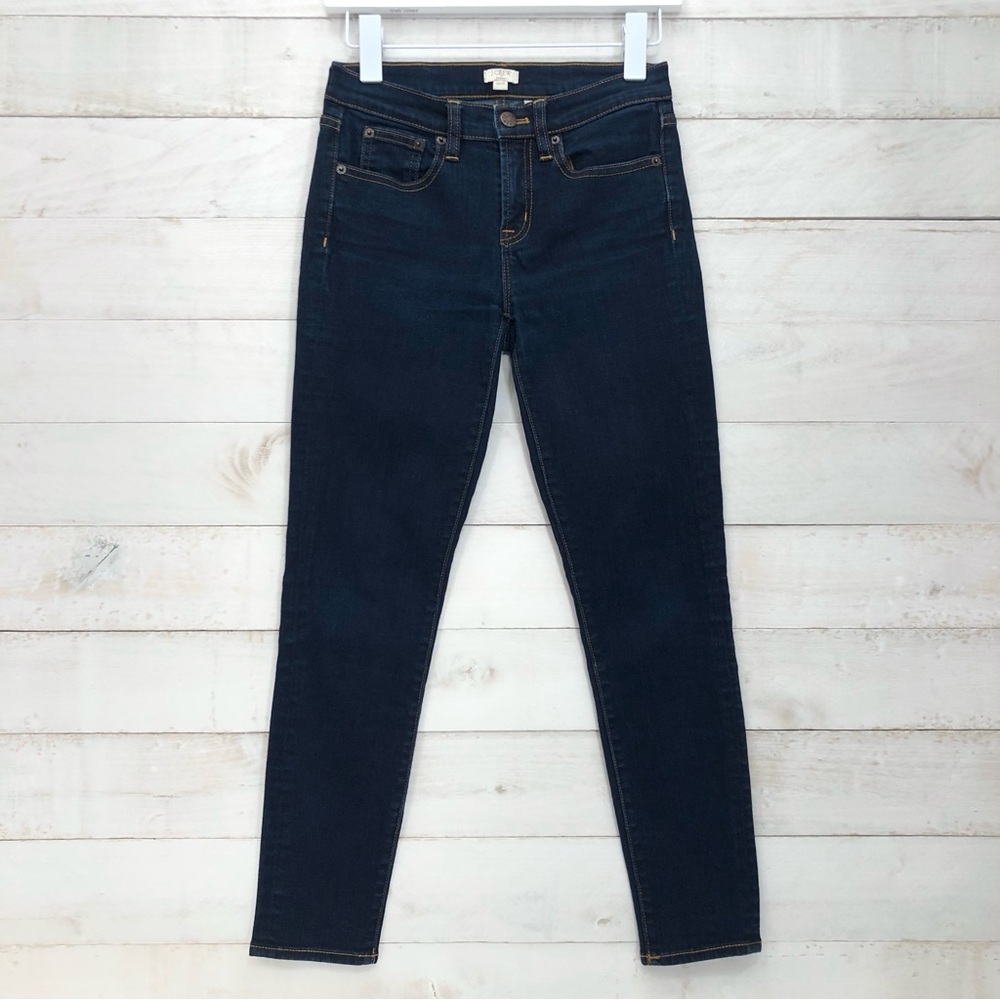 J. Crew Stretch Skinny Cropped Jean • Sz 24/26 • Dark Wash • EUC